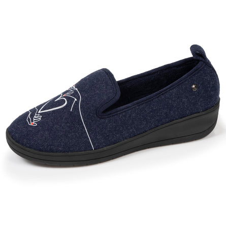 Chaussons charentaises Femme talon Marine - Isotoner