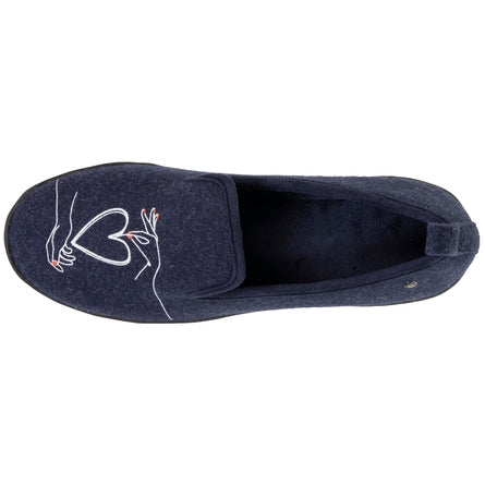 Chaussons charentaises Femme talon Marine - Isotoner