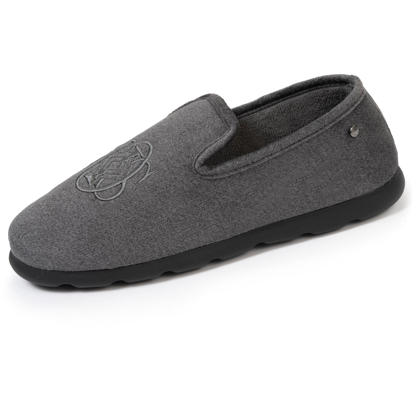 Chaussons charentaises Homme Blason Gris chiné