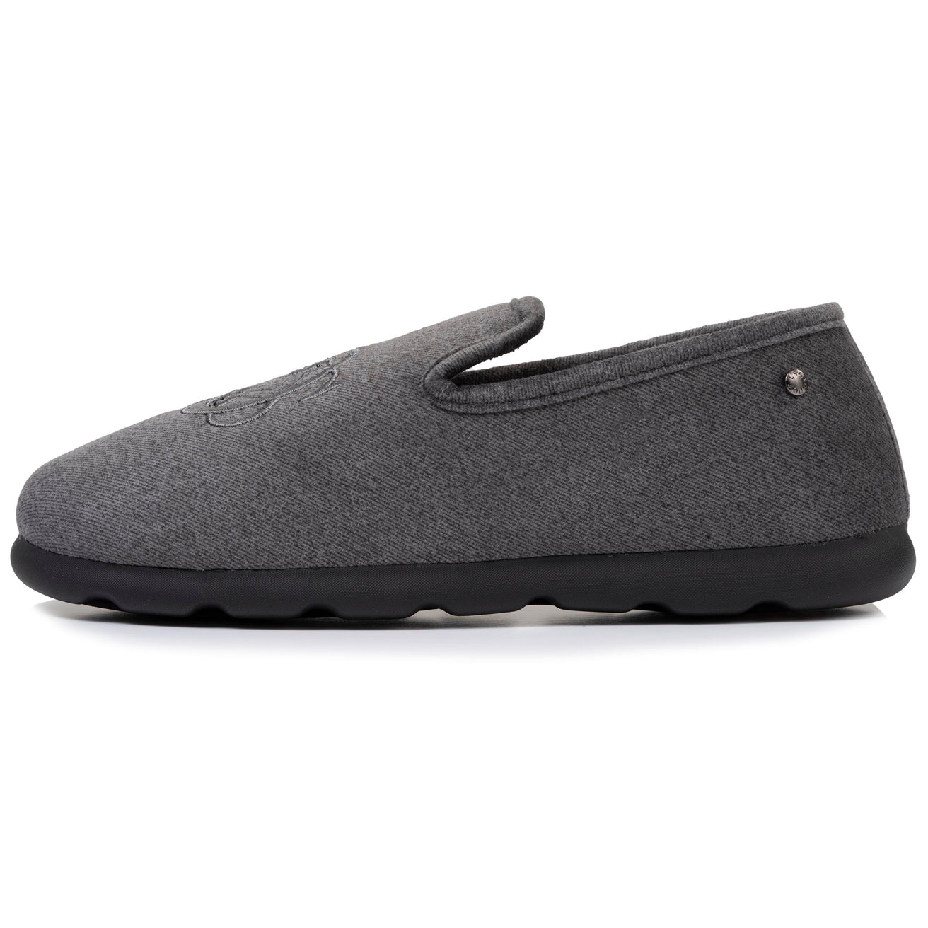 Chaussons charentaises Homme Blason Gris chiné