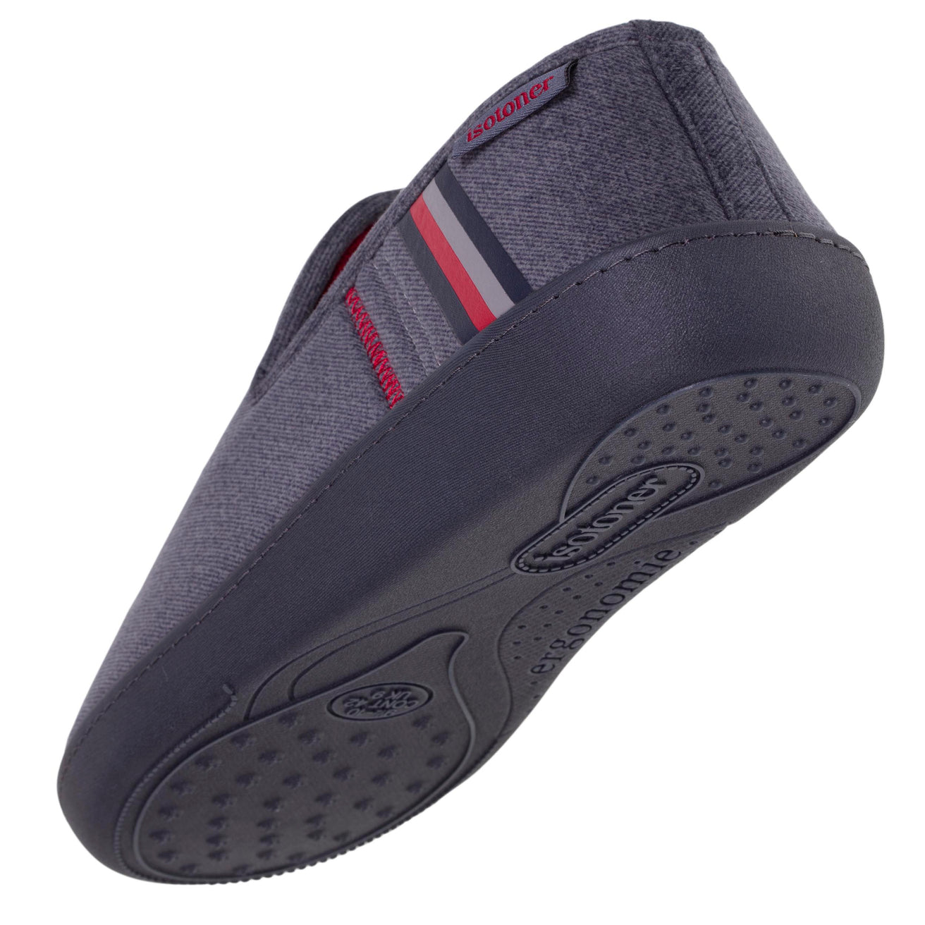 Chaussons charentaises Homme Marine chiné Isotoner