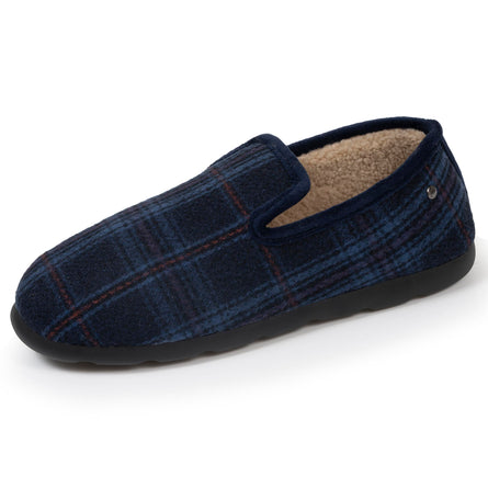 Chaussons charentaises Homme Tartan bleus - Isotoner