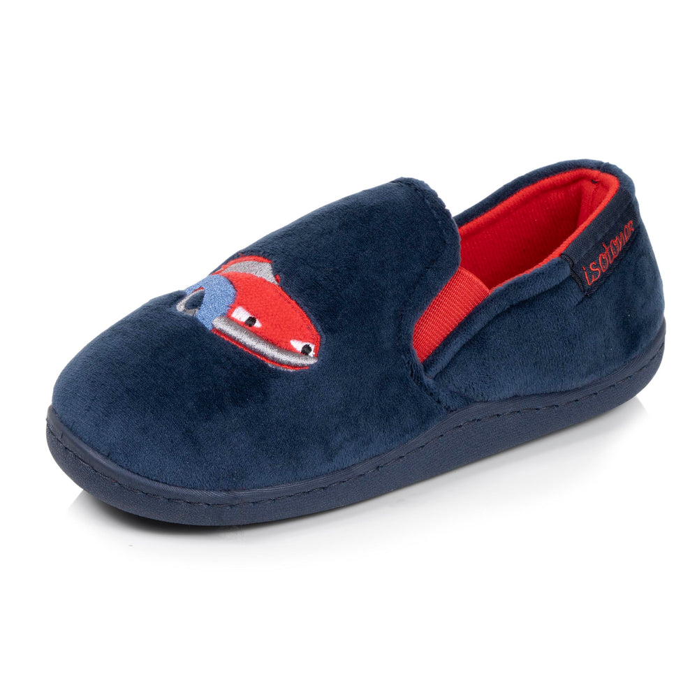Chaussons mocassins Enfant Marine Rouge - Isotoner