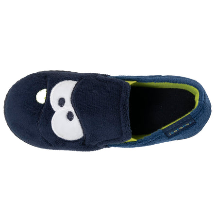 Chaussons mocassins Enfant Marine monstre jaune - Isotoner