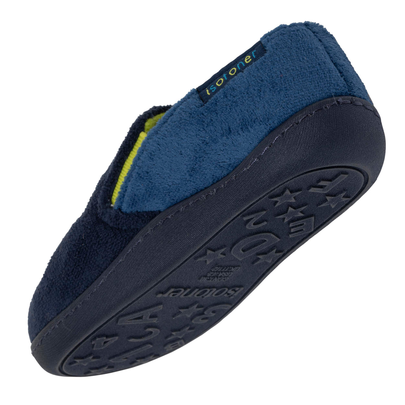 Chaussons mocassins Enfant Marine monstre jaune