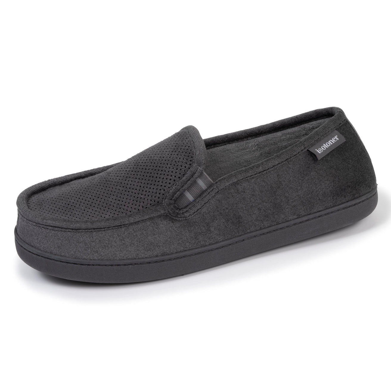 Chaussons mocassins Homme velours Gris