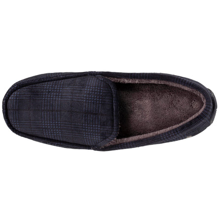Chaussons mocassins Homme carreaux Marine - Isotoner