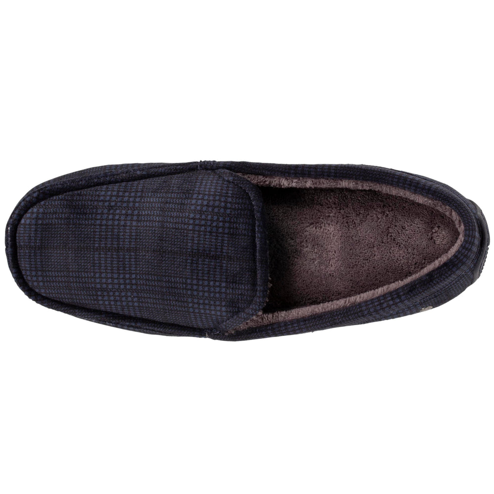 Chaussons mocassins Homme carreaux Marine - Isotoner