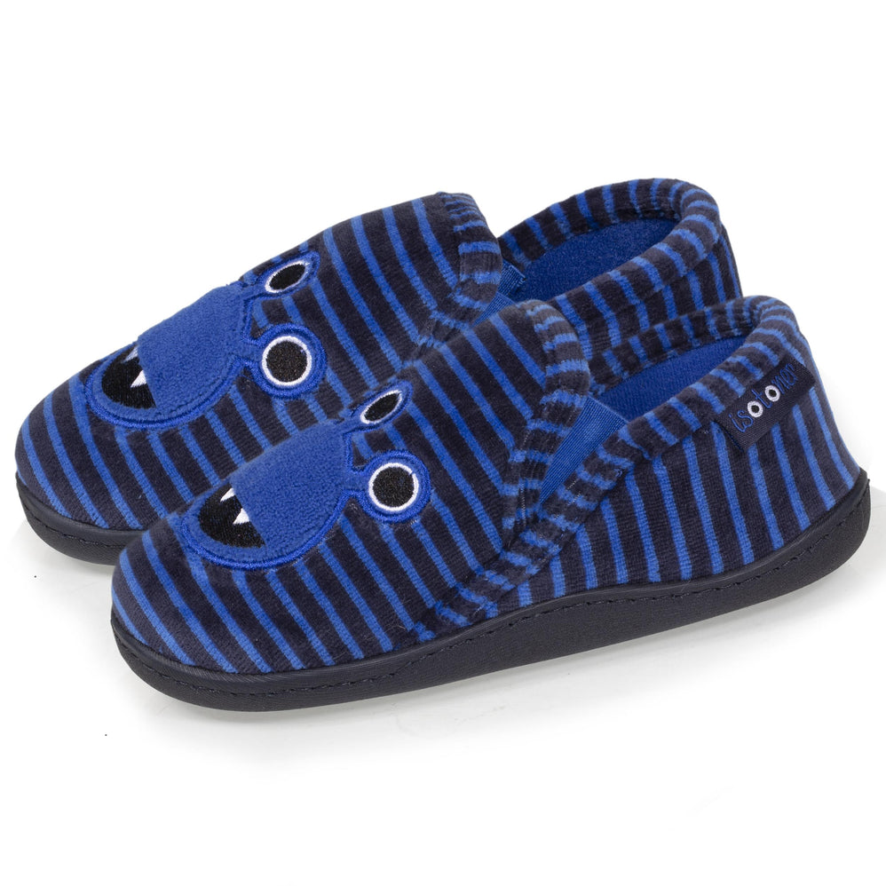 Chaussons mocassins Enfant Monstre Rayures - Isotoner