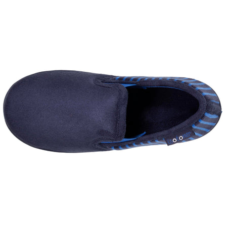 Chaussons mocassins Junior rayés Marine - Isotoner