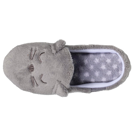 Chaussons mules 3D Femme Chat Gris - Isotoner