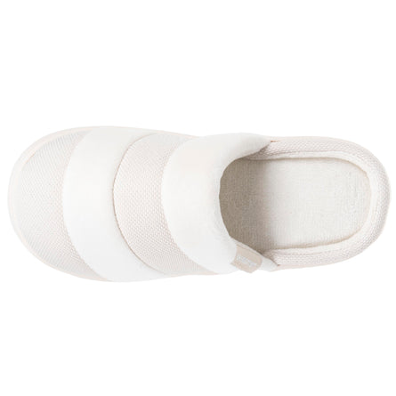 Chaussons mules Femme BLOUP Ivoire bi-matière - Isotoner