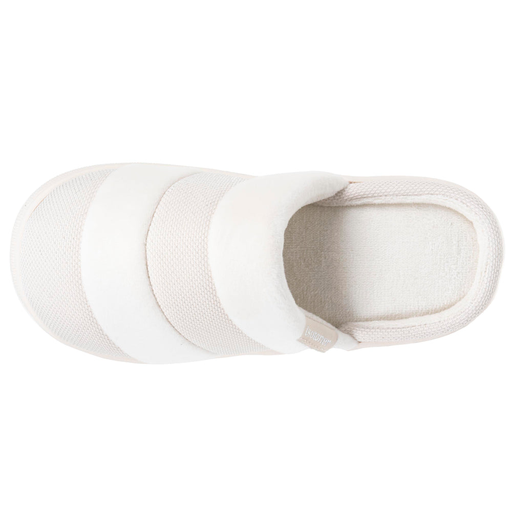 Chaussons mules Femme BLOUP Ivoire bi-matière - Isotoner