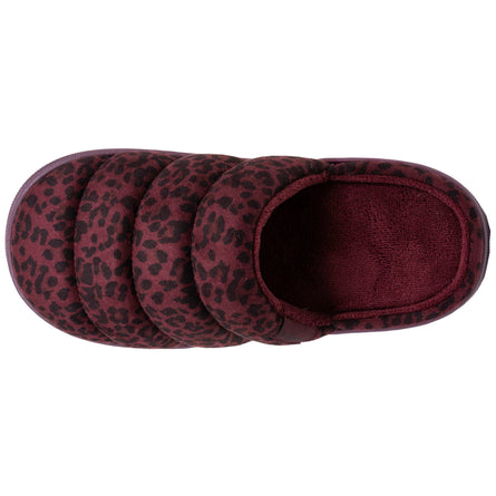 Chaussons mules BLOUP Femme Léopard bordeaux - Isotoner