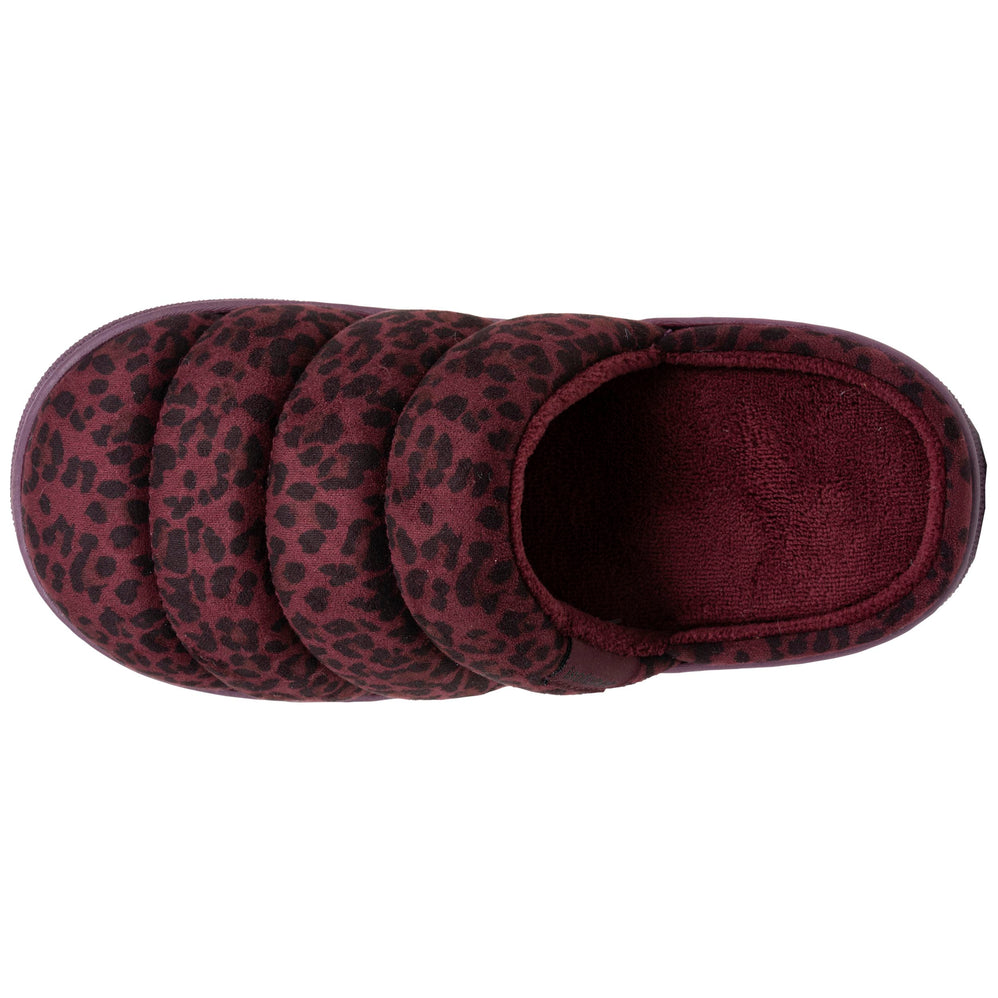Chaussons mules Femme BLOUP Léopard bordeaux - Isotoner