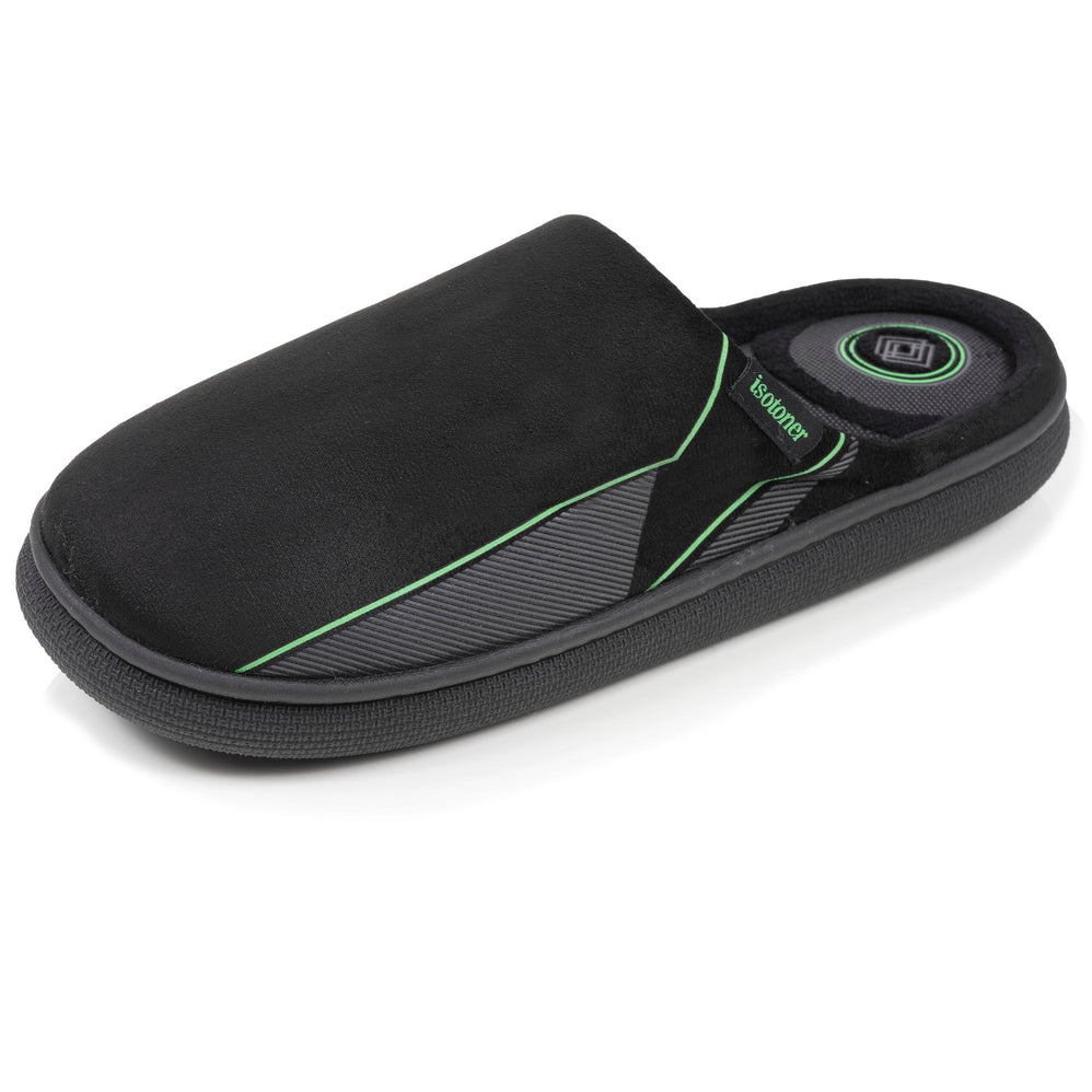 Chaussons mules Homme BLOUP Noir imprimé vert - Isotoner