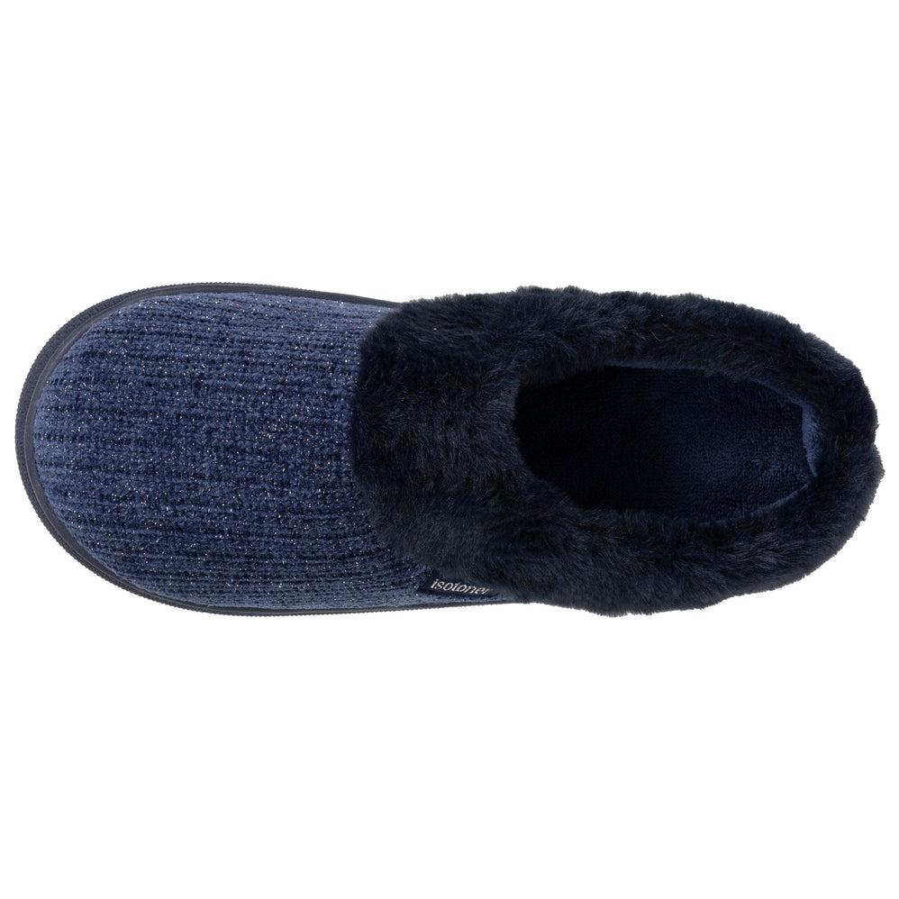 Chaussons mules Femme BLOUP Marine Lurex - Isotoner