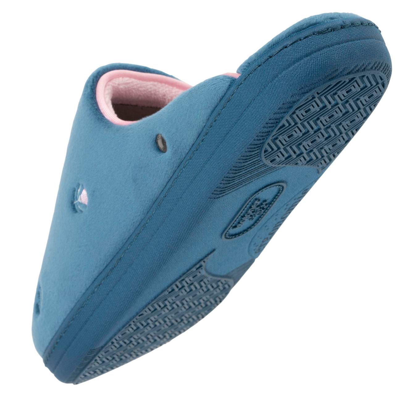 Chaussons mules Femme Bleu canard fleurs