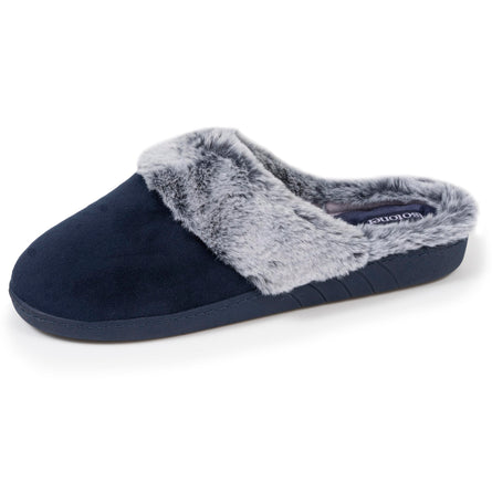 Chaussons mules Femme Bord fourré Marine - Isotoner