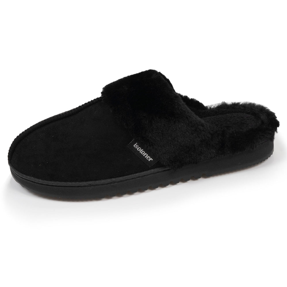 Chaussons mules Femme Noir fourrure - Isotoner