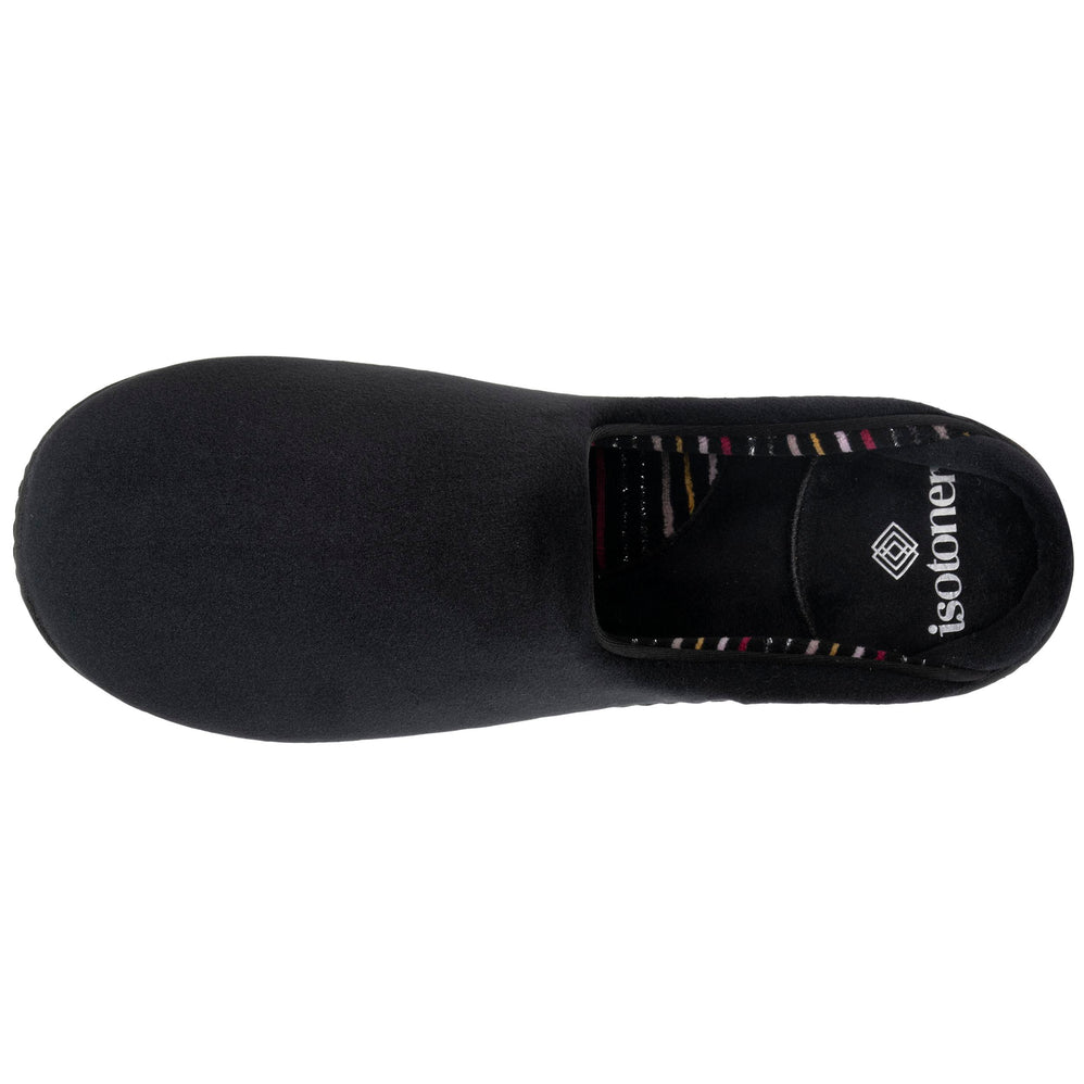 Chaussons mules Femme Noir intérieur rayures - Isotoner
