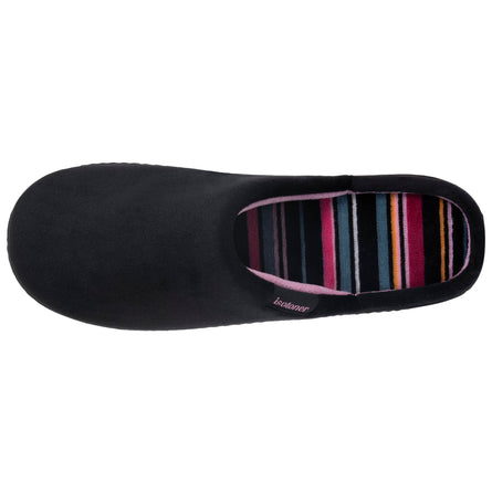 Chaussons mules Femme Noir rayures - Isotoner