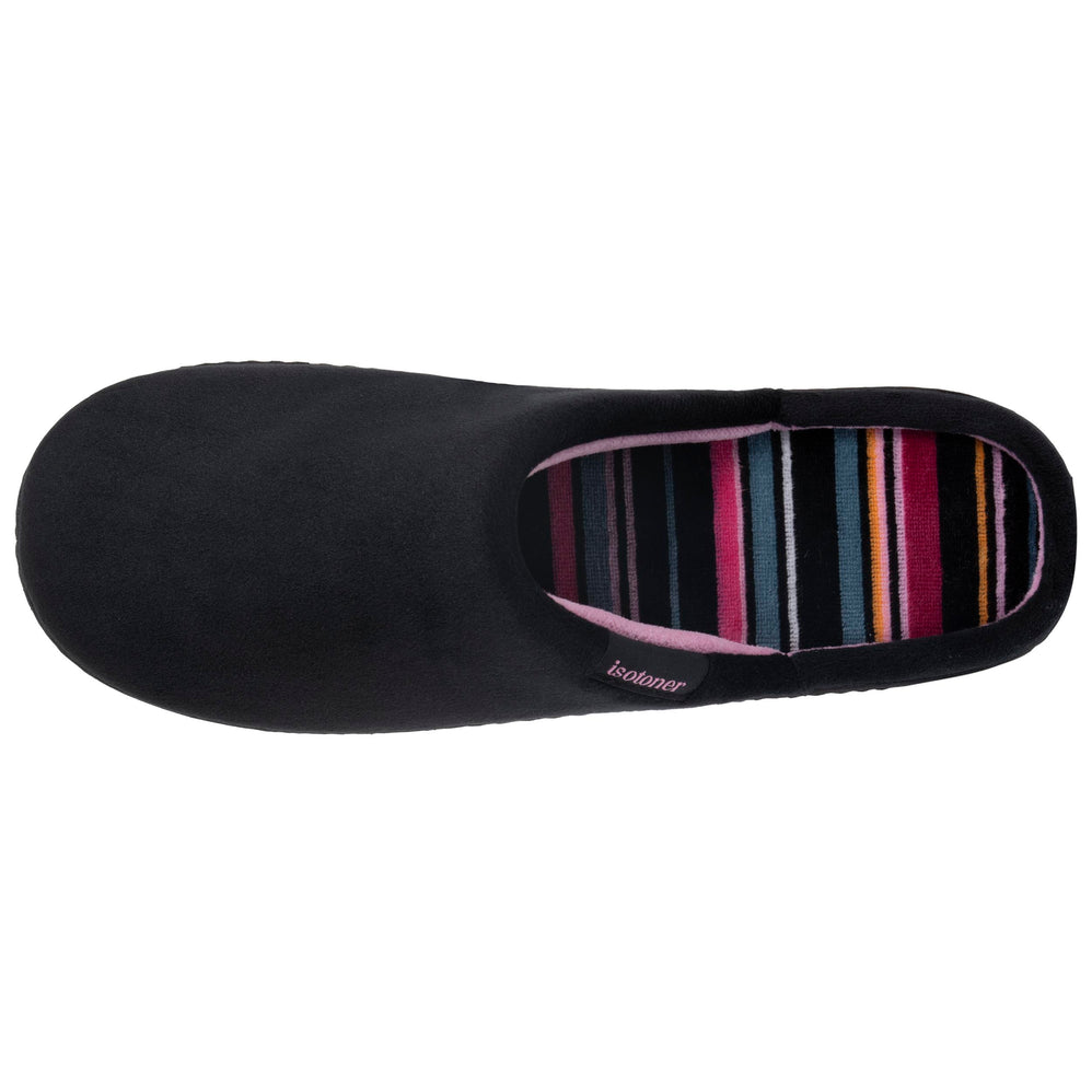 Chaussons mules Femme Noir rayures - Isotoner