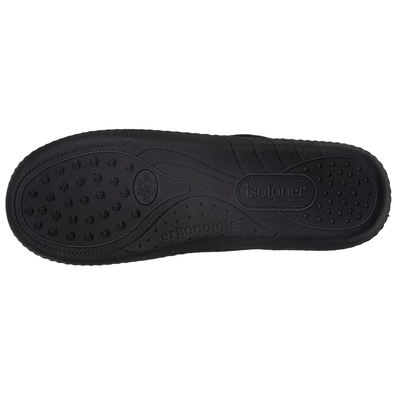 Chaussons mules Femme Noir rayures