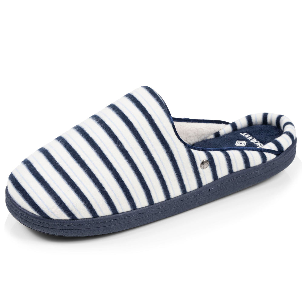 Chaussons mules Femme Rayures bleues - Isotoner