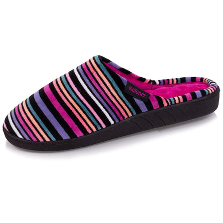 Chaussons mules Femme Rayures rose - Isotoner