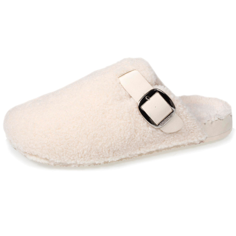Chaussons mules Femme Sherpa Ivoire - Isotoner