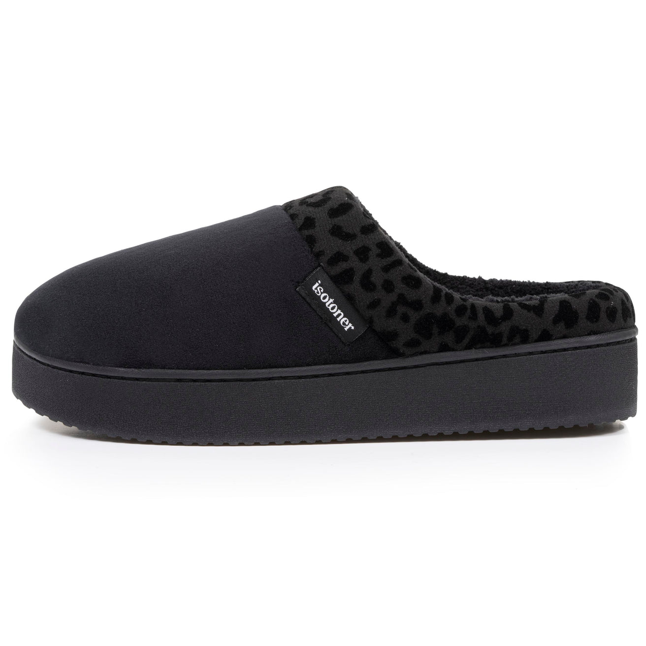 Chaussons mules Femme talon plateforme Noir