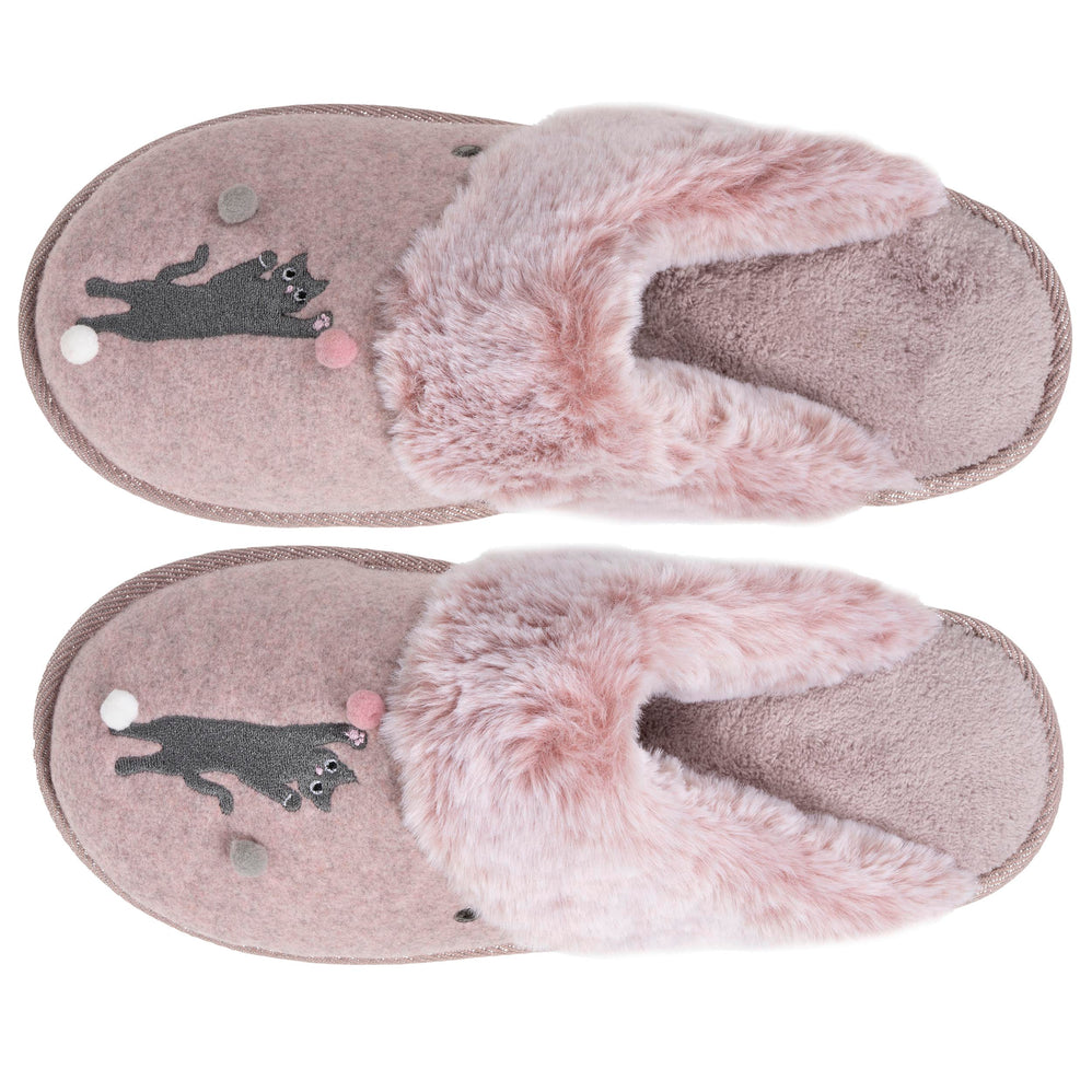 Chaussons mules Femme plates Rose chiné - Isotoner