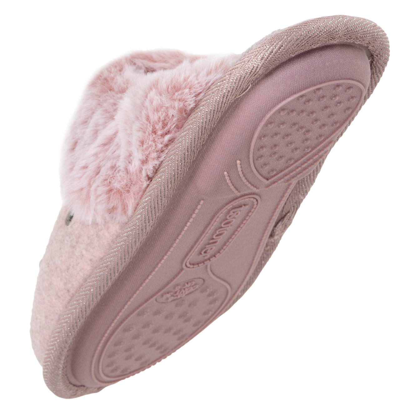 Chaussons mules Femme plates Rose chiné