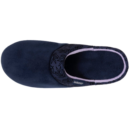 Chaussons mules Femme talon feuilles Marine - Isotoner