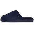 Chaussons mules Homme Cuir Marine fourrées