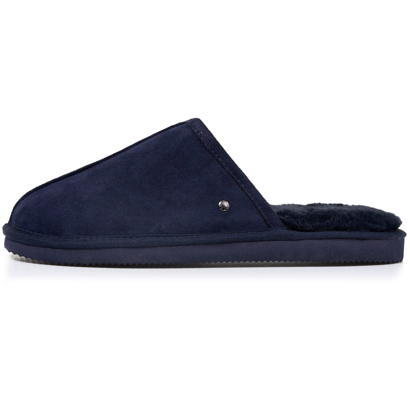 Chaussons mules Homme Cuir Marine fourrées