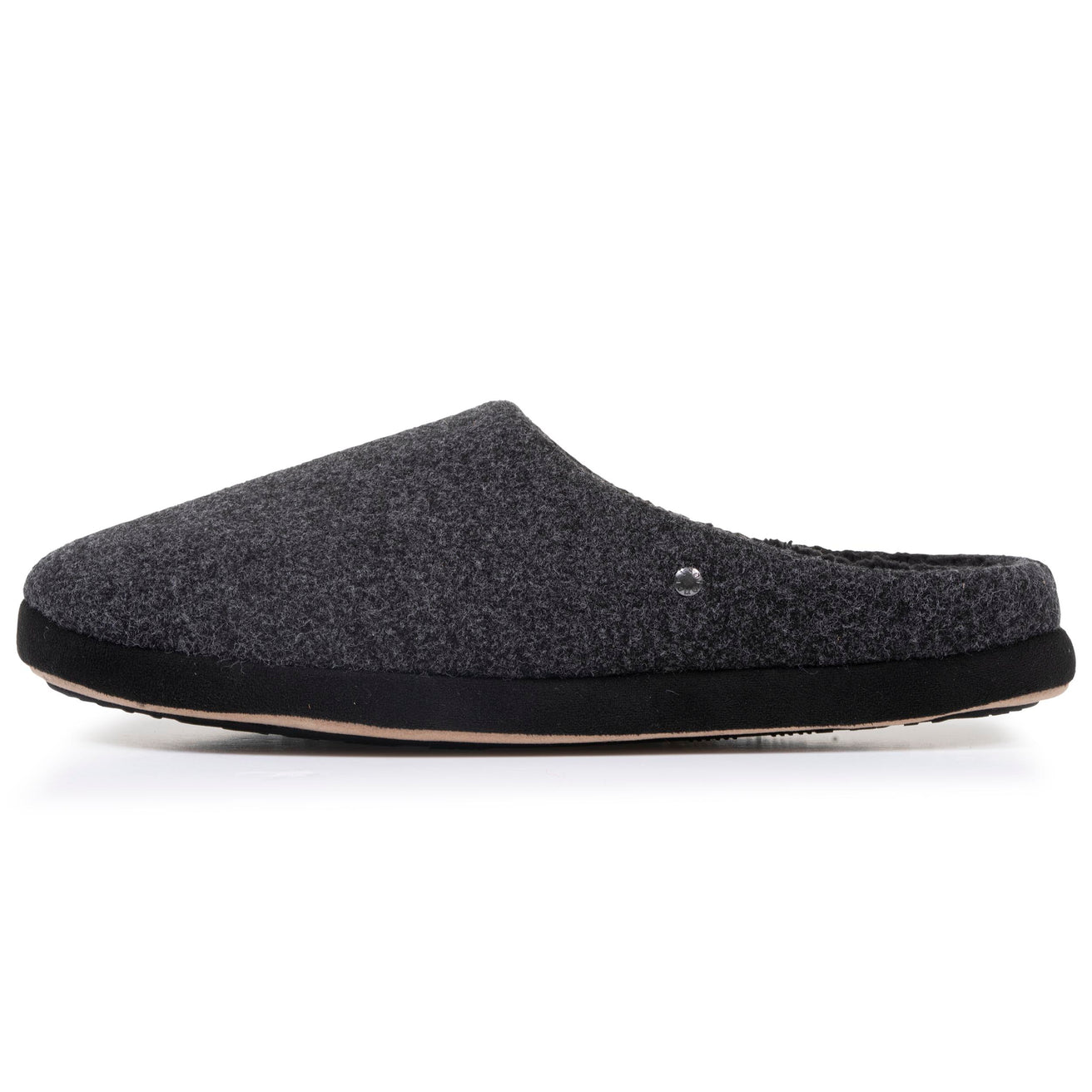 Chaussons mules Homme Noir feutrine chinée