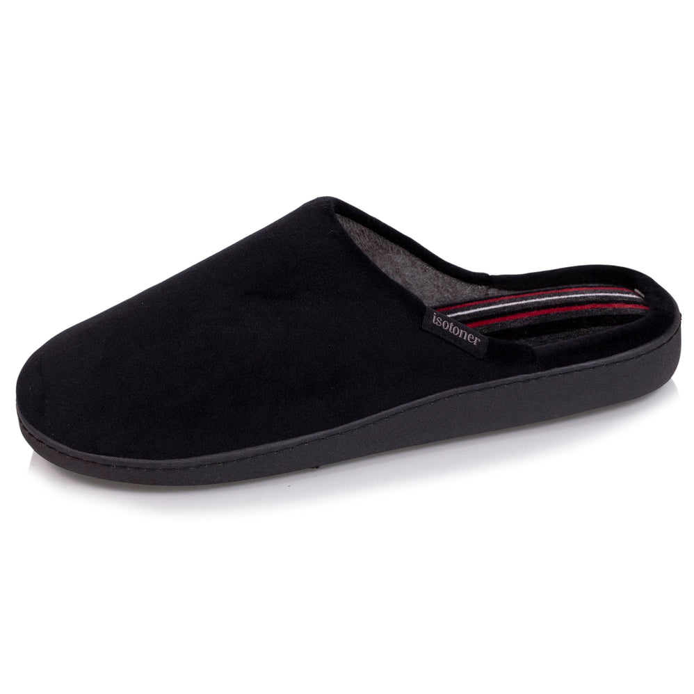 Chaussons mules Homme Noir intérieur rayures - Isotoner