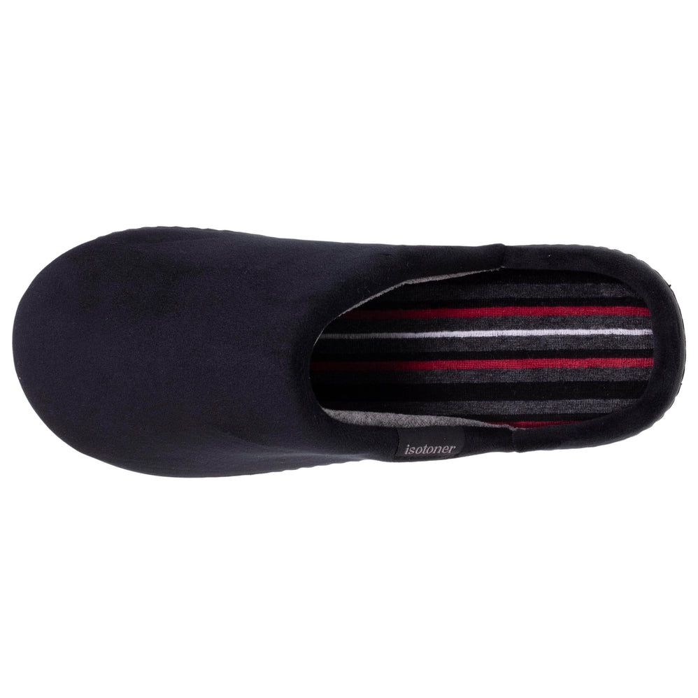Chaussons mules Homme Noir intérieur rayures - Isotoner