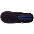 Chaussons mules Homme Noir rayures bleues