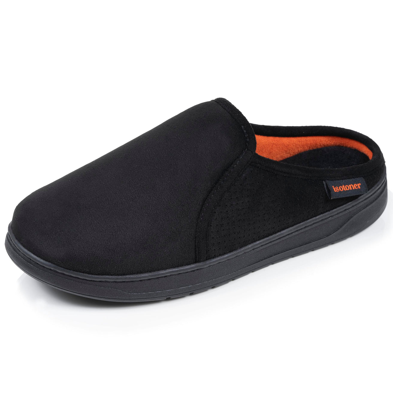 Chaussons mules Homme Noir perforées