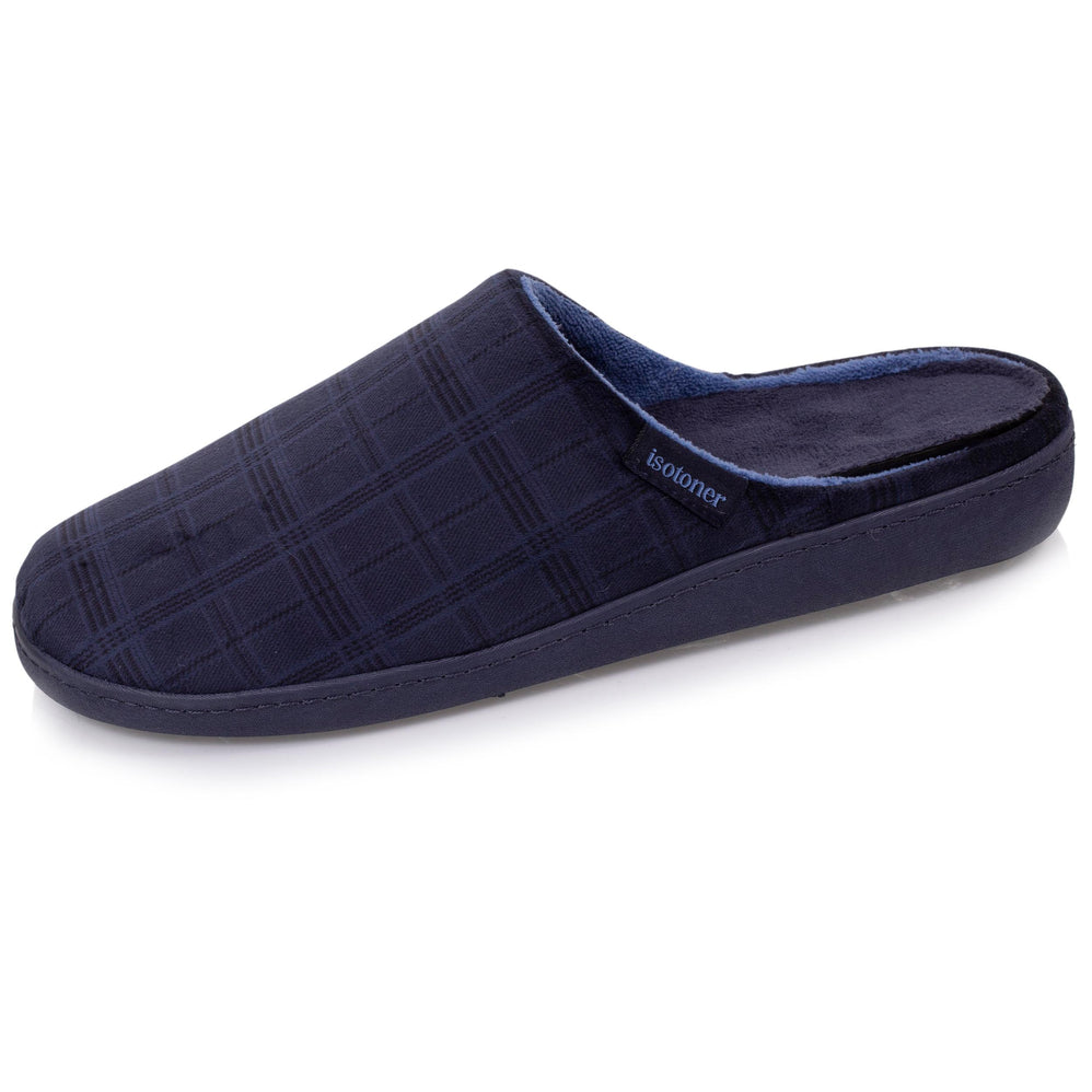 Chaussons mules Homme Prince de Galles Marine - Isotoner
