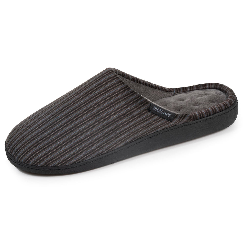 Chaussons mules Homme Rayures gris/bleu - Isotoner