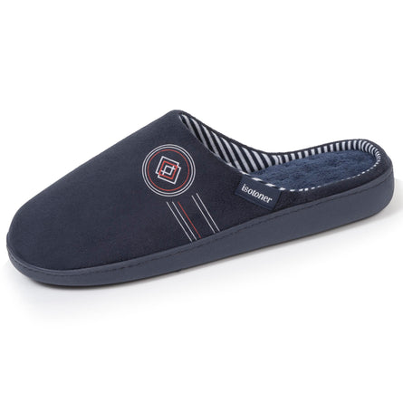 Chaussons mules Homme logo Marine - Isotoner