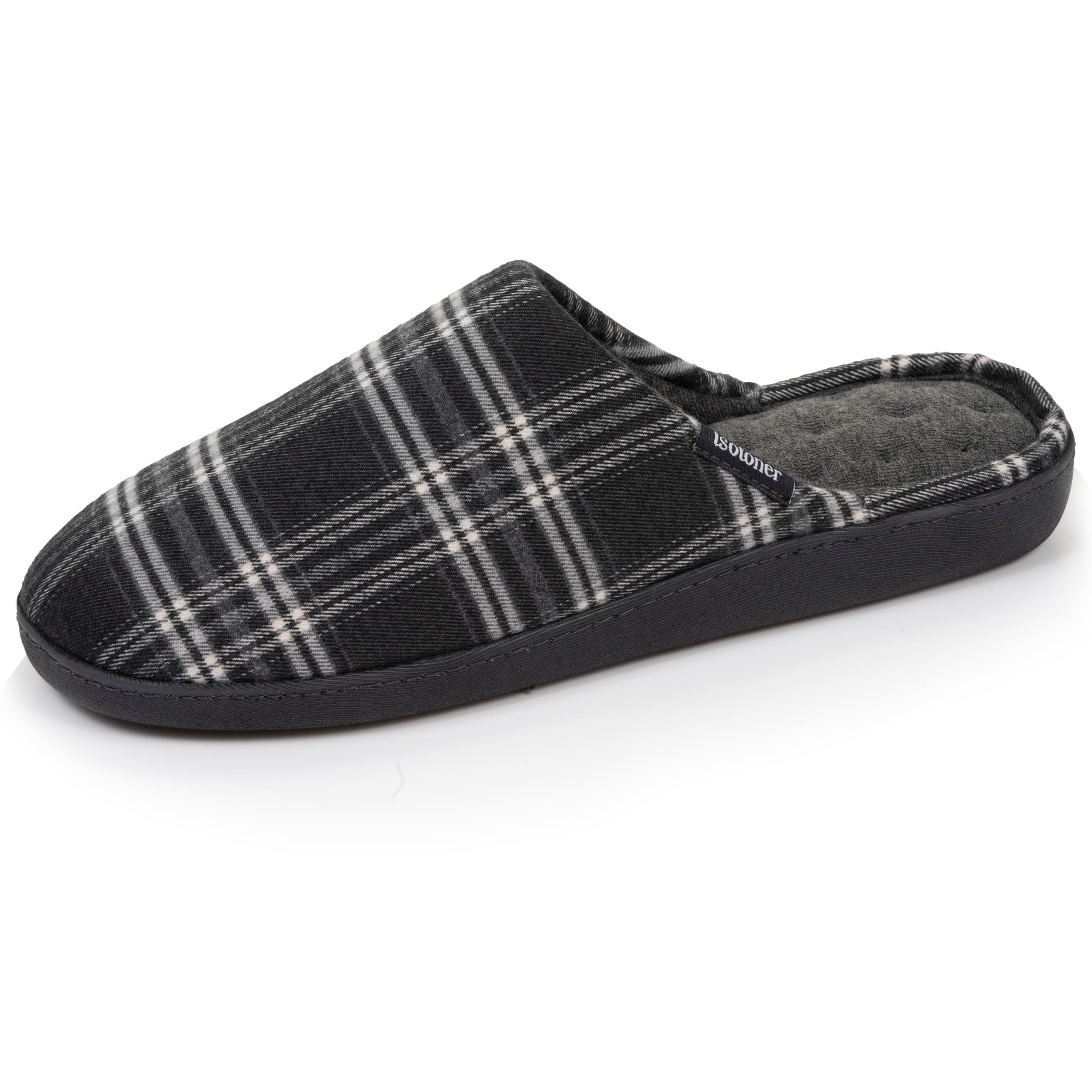 Chaussons Mules Homme Isotoner - Semelle Mémoire De Forme - Taille 43 - Velours Doux, Lavable Machine