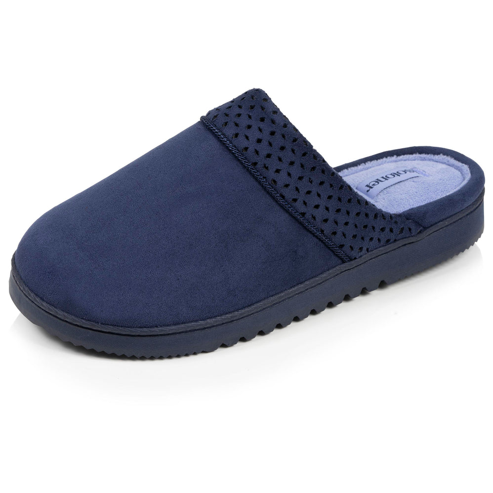 Chaussons mules crantées Femme Marine - Isotoner