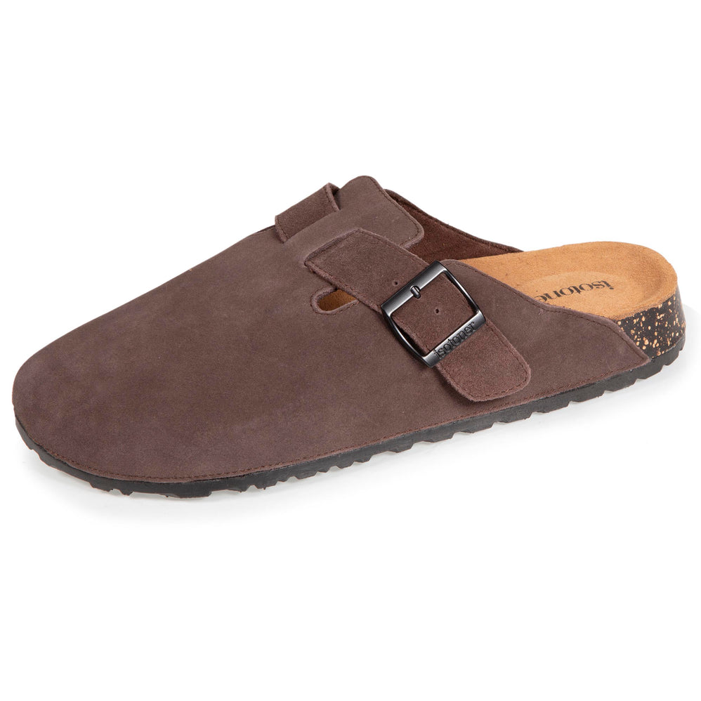 Mules sabots cuir Homme Chocolat - Isotoner