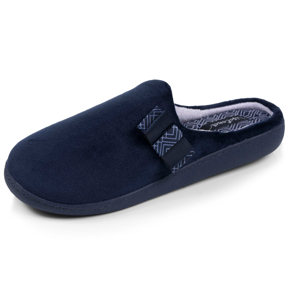 Chaussons mules Femme Marine nœud graphique - Isotoner