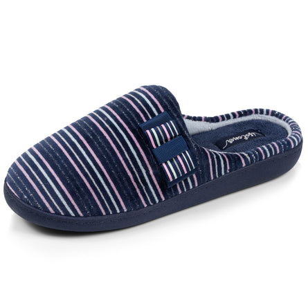 Chaussons mules ergonomiques Femme Rayures marine - Isotoner